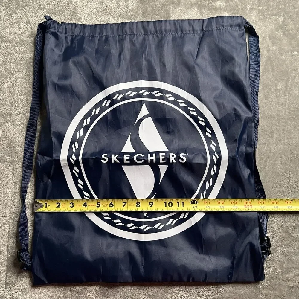 Sketchers Drawstring Bag Blue White Graphic Print Backpack